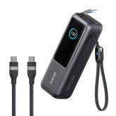 Anker Laptop Power Bank (25K, 165W, Built-In and Retractable Cables) and Anker USB-C to USB-C Cable (6 ft, 240W, Upcycled-Braided)