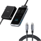 Anker Prime Charging Station (8-in-1, 240W) and Anker Prime USB-C to USB-C Cable (240W, Upcycled-Braided)