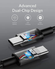 New Nylon USB-C to USB-C 100W Cable (10 ft, 2-Pack)