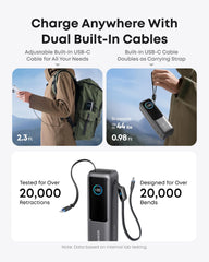 Anker Laptop Power Bank (25K, 165W, Built-In and Retractable Cables) and Anker Nano Travel Adapter (5-in-1, 20W, 1-Pack)